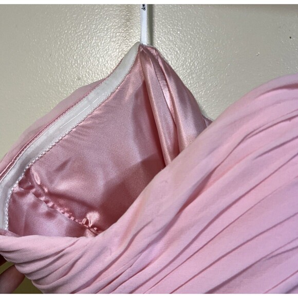 NWT Donna Morgan Collection Chiffon Formal Dress Sz 16 Pink Sweetheart Strapless - Picture 12 of 13